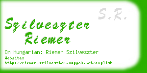 szilveszter riemer business card